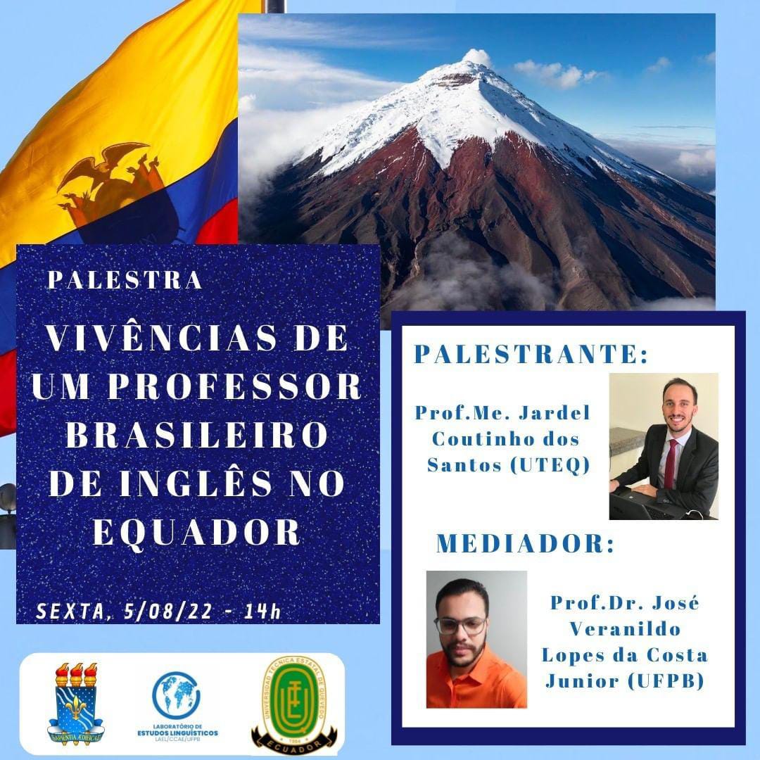PALESTRA - VIVÊNCIAS DE UM PROFESSOR BRASILEIRO DE INGLÊS NO EQUADOR